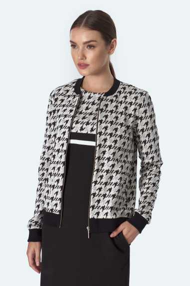 Blouson aviateur à motif pied-de-poule - nife  