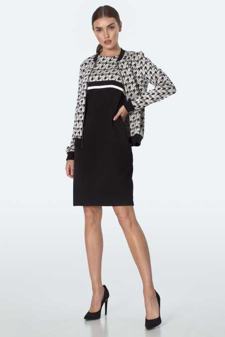 Blouson aviateur à motif pied-de-poule - nife  