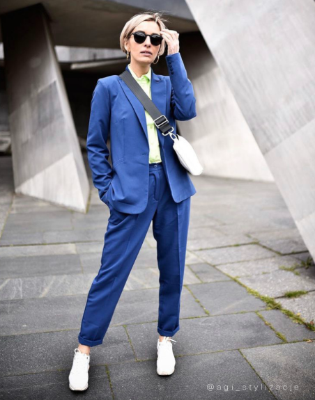 Pantalon bleu cobalt à plis - nife  