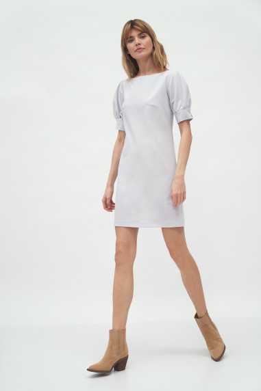 Robe grise à manches bouffantes - nife  