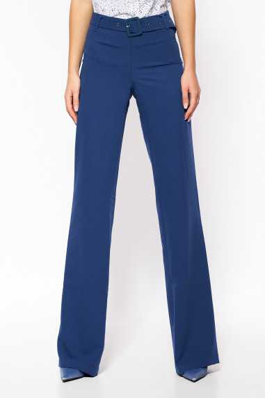 Pantalon cobalt à jambes légèrement évasées - nife  
