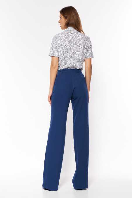 Pantalon cobalt à jambes légèrement évasées - nife  