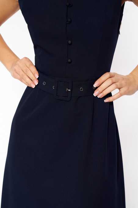 robe élégante bleu marine sans manches - nife  