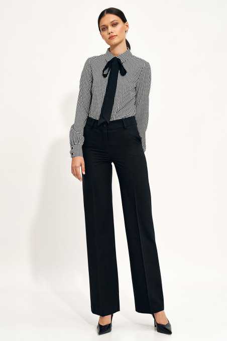 pantalon noir à jambes larges - nife  