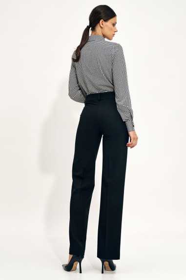 pantalon noir à jambes larges - nife  