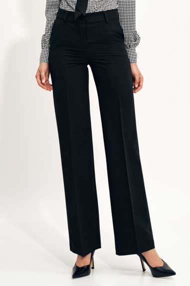 pantalon noir à jambes larges - nife  