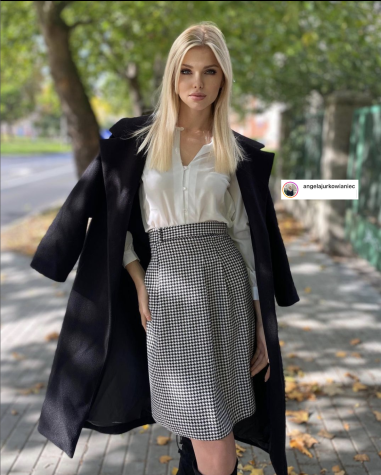 jupe évasée à motif pied-de-poule - nife  