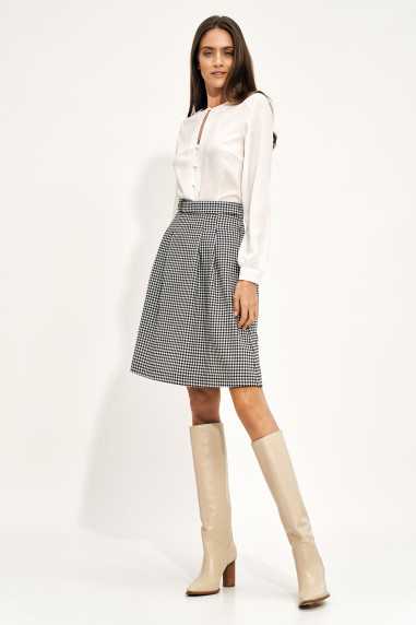 jupe évasée à motif pied-de-poule - nife  