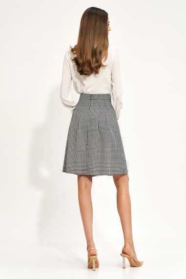 jupe évasée à motif pied-de-poule - nife  