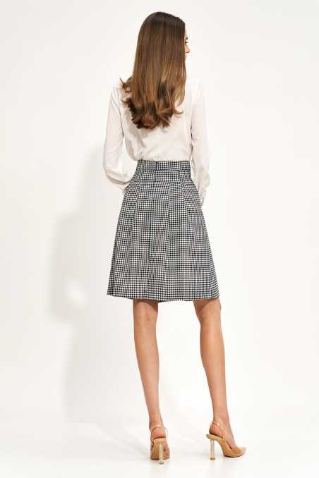 jupe évasée à motif pied-de-poule - nife  