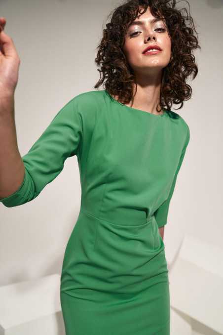 Robe verte à drapé asymétrique - nife  