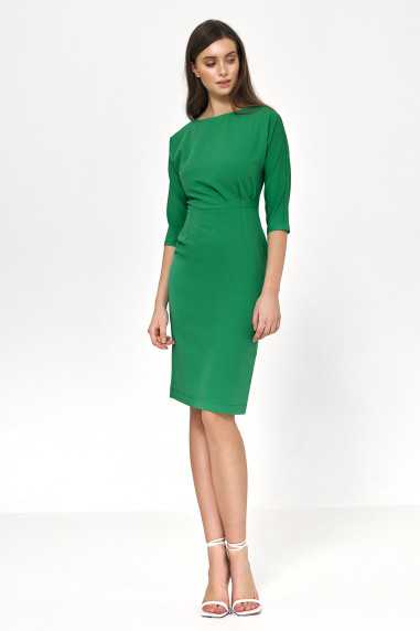 Robe verte à drapé asymétrique - nife  