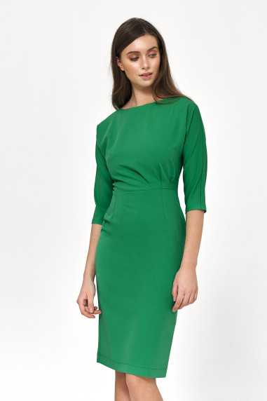 Robe verte à drapé asymétrique - nife  