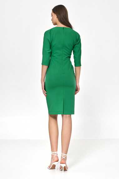 Robe verte à drapé asymétrique - nife  