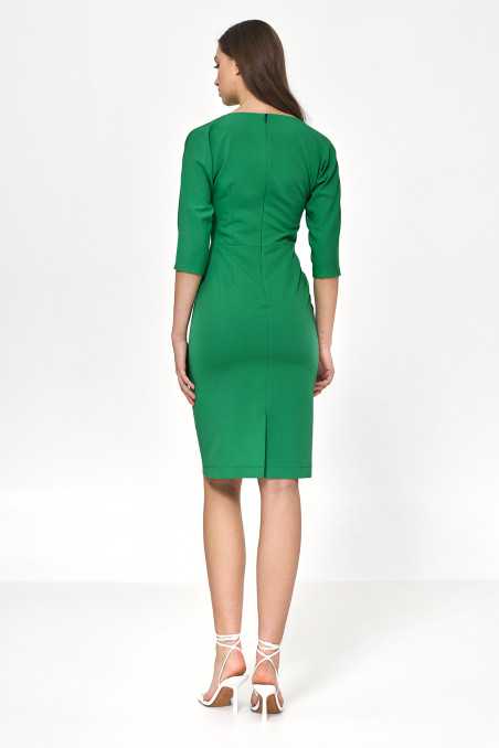 Robe verte à drapé asymétrique - nife  