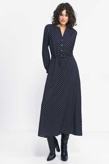 robe longue noire à pois - nife  