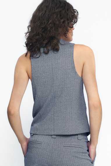 gilet de costume bleu marine à chevrons - nife  