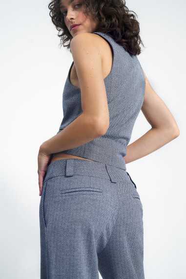 gilet de costume bleu marine à chevrons - nife  