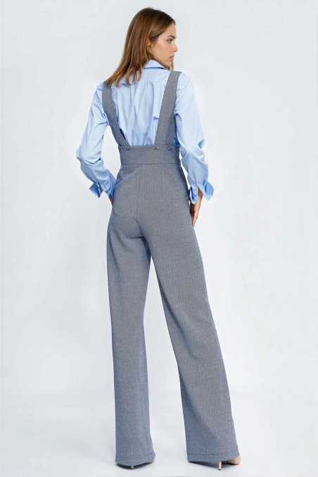 salopette à chevrons bleu marine - nife  