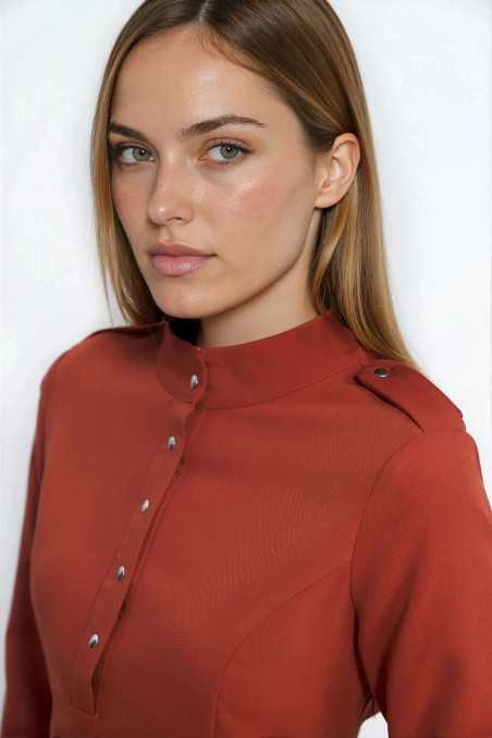 Robe rouge à manches 3/4 - nife  