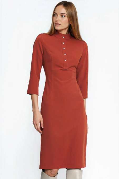 Robe rouge à manches 3/4 - nife  