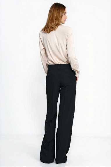pantalon noir à jambes larges - nife  