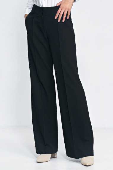 pantalon noir à jambes larges - nife  