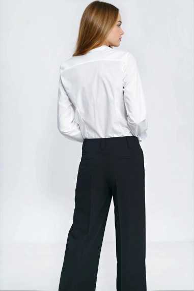 pantalon noir à jambes larges - nife  