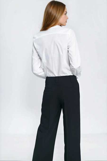 pantalon noir à jambes larges - nife  