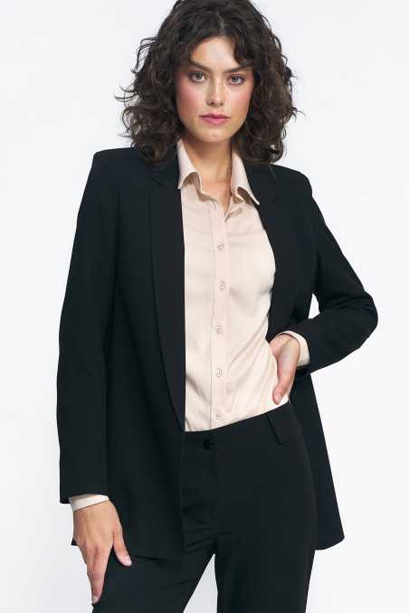 veste noire ouverte classique - nife  