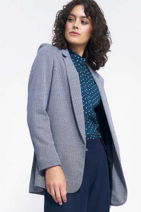 veste ouverte bleu marine à chevrons - nife  