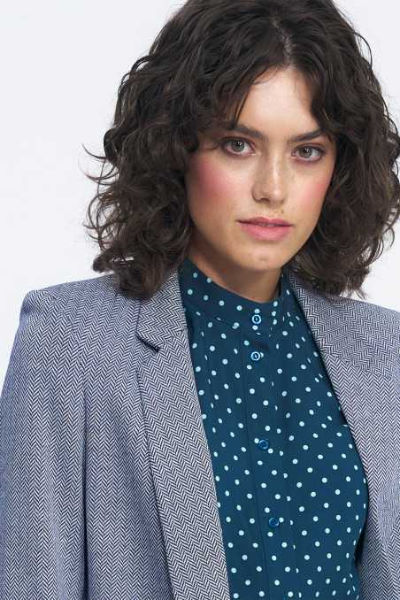 veste ouverte bleu marine à chevrons - nife  