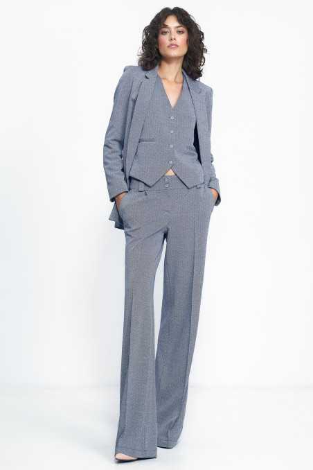 veste ouverte bleu marine à chevrons - nife  