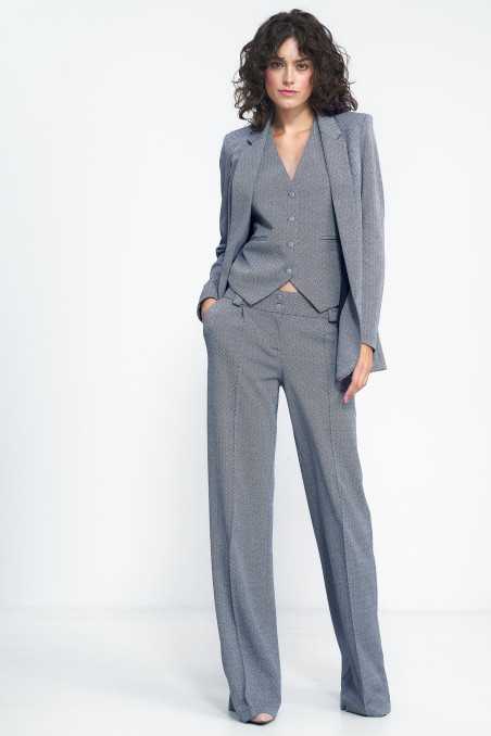 veste ouverte bleu marine à chevrons - nife  