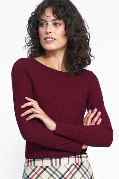 Chemisier bordeaux à manches longues - nife  