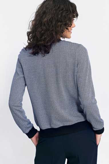 blouson aviateur bleu marine à chevrons - nife  