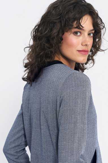 blouson aviateur bleu marine à chevrons - nife  