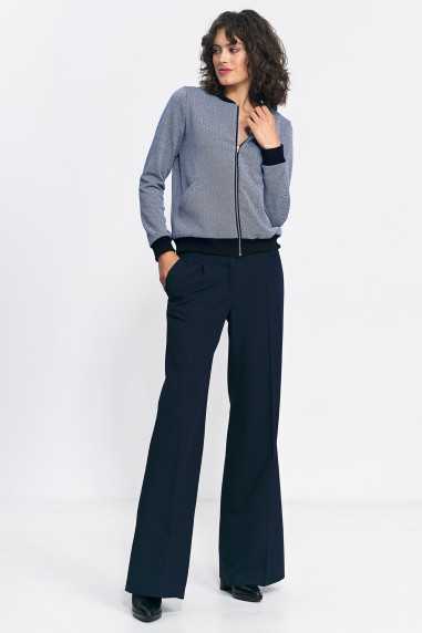 blouson aviateur bleu marine à chevrons - nife  