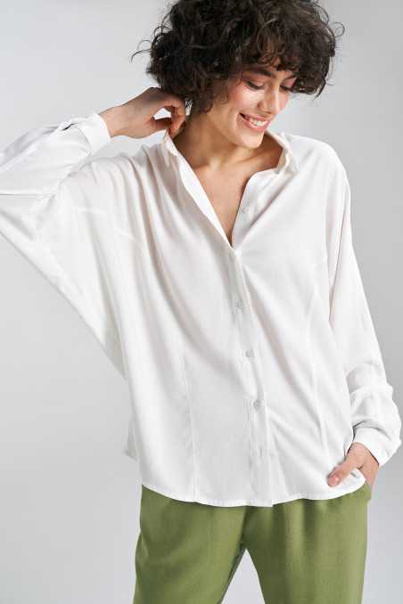 Blouse oversize à manches chauve-souris - écru - nife  