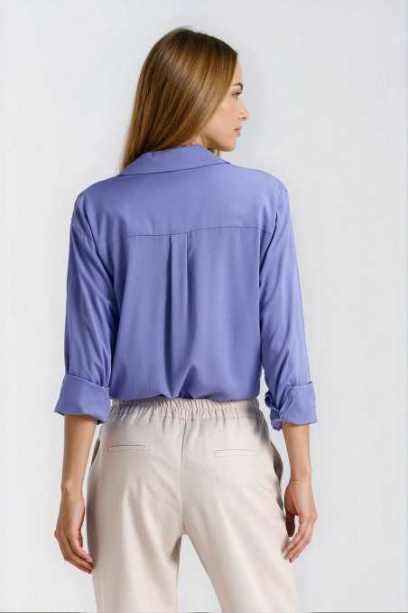 Chemise oversize en viscose - violette - nife  