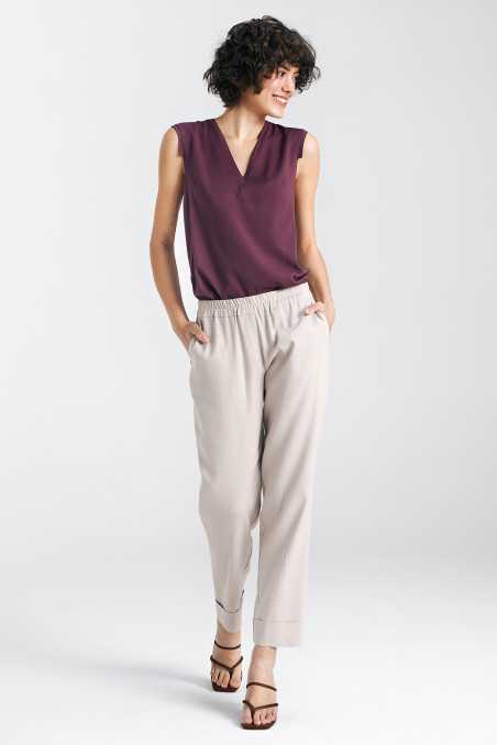 Chemisier sans manches à col en V - prune - nife  