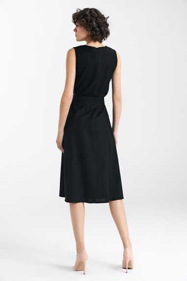 Robe sans manches en lin noir - nife  