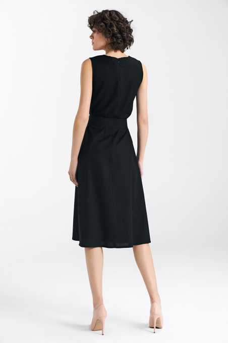 Robe sans manches en lin noir - nife  