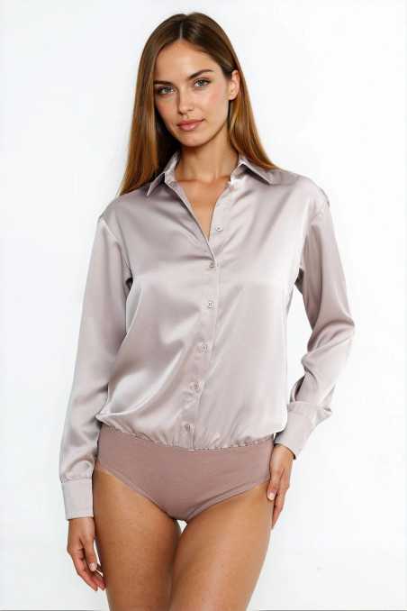 Body en satin beige - nife  