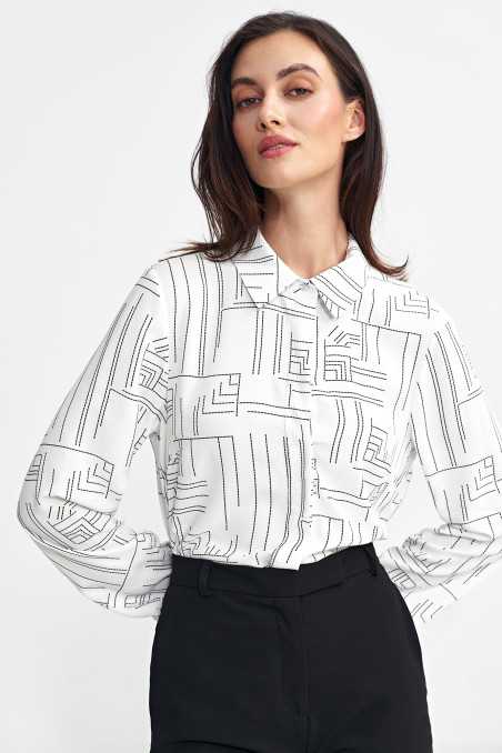 Blouse à motif minimaliste - écru - nife  