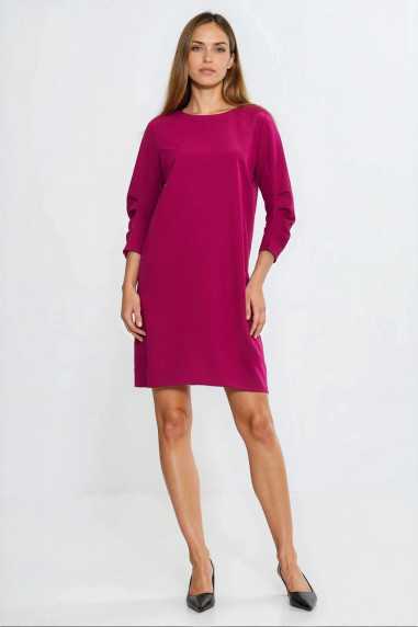 Robe à manches plissées - fuchsia - nife  