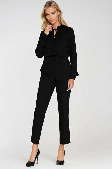 Chemisier noir à nouer au cou - nife  