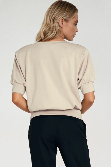 Sweat-shirt à manches courtes - beige - nife  