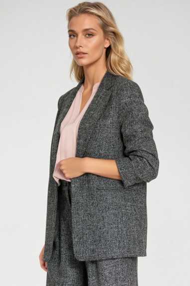 Veste à plis aux manches - noir chiné - nife  