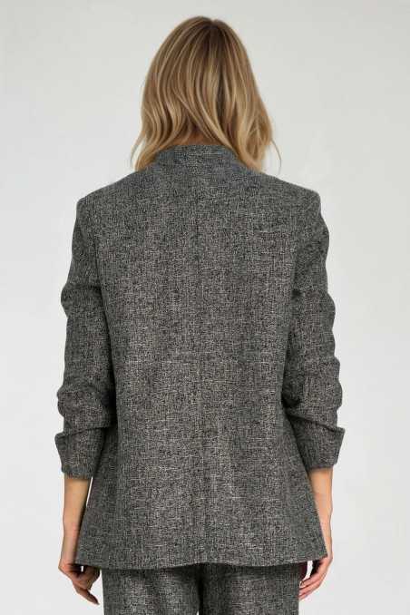 Veste à plis aux manches - noir chiné - nife  